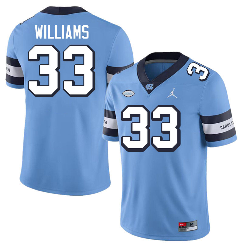 #33 Javonte Williams North Carolina Tar Heels Jerseys,Apparels,Uniforms Stitched-Alternate Blue